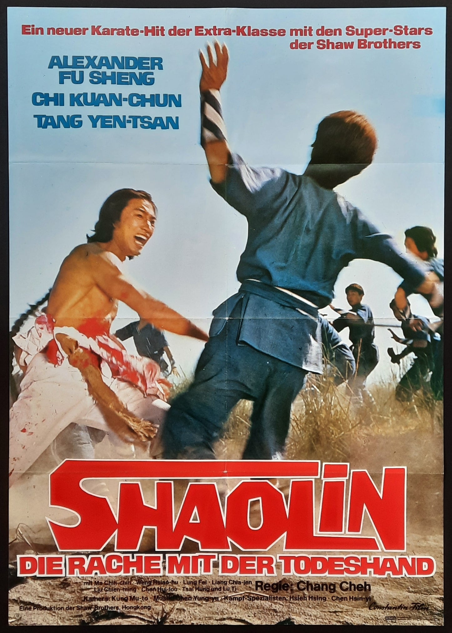 SHAOLIN AVENGERS Original Movie Poster 1976 Alexander Fu Sheng German 1-Sheet