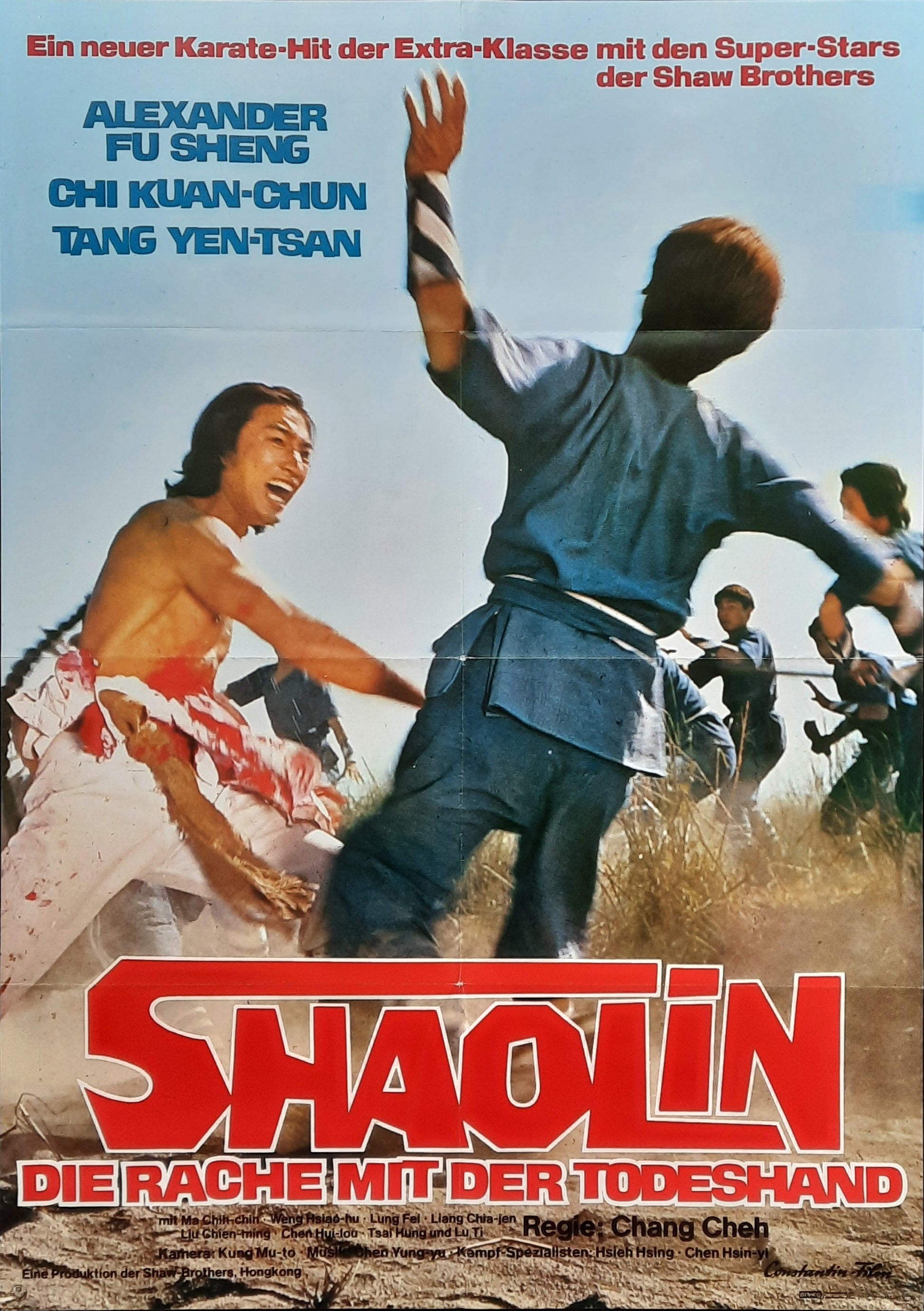 SHAOLIN AVENGERS Original Movie Poster 1976 Alexander Fu Sheng German 1-Sheet
