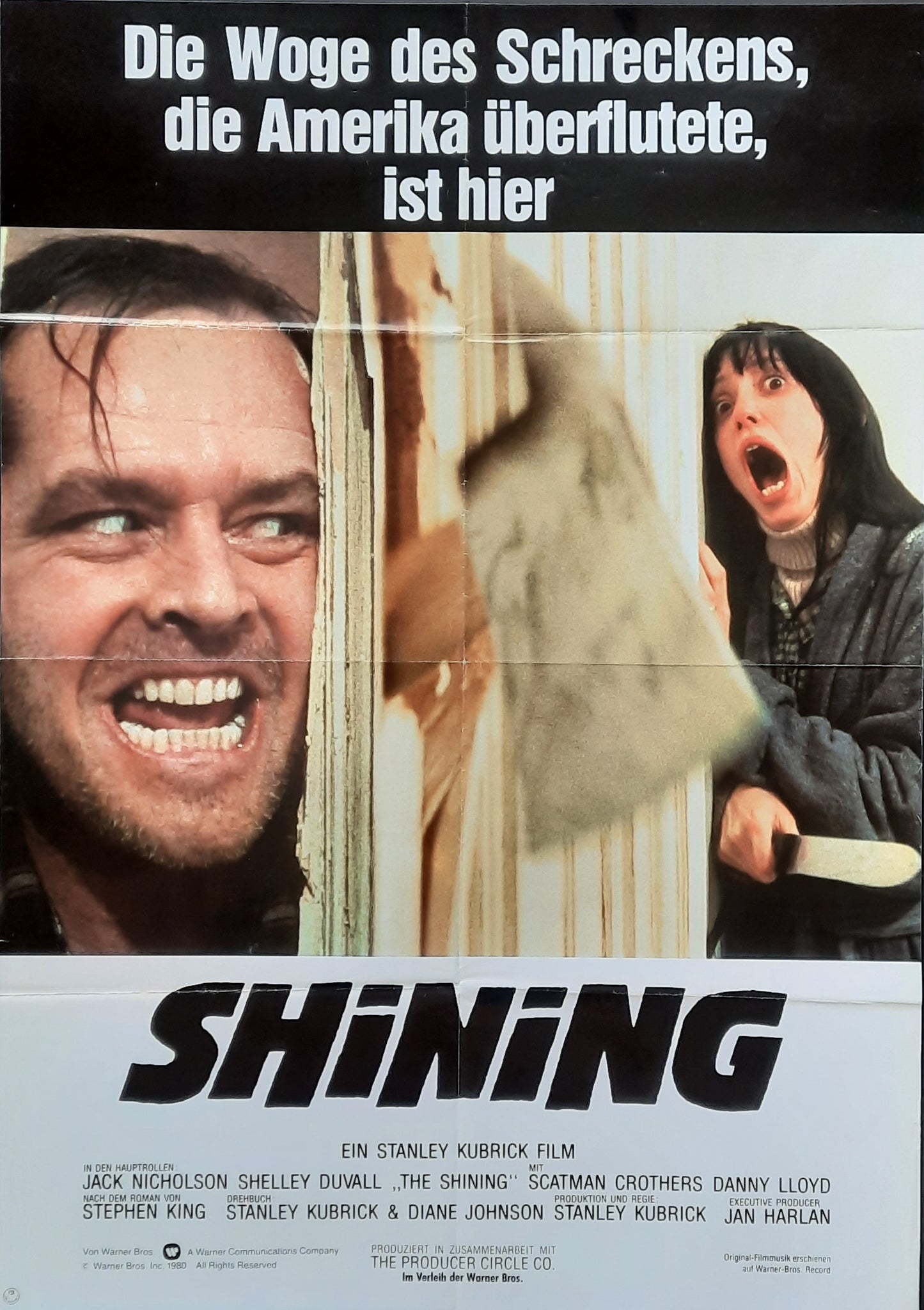 SHINING Original Movie Poster 1980 Stanley Kubrick Jack Nicholson German 1-Sheet