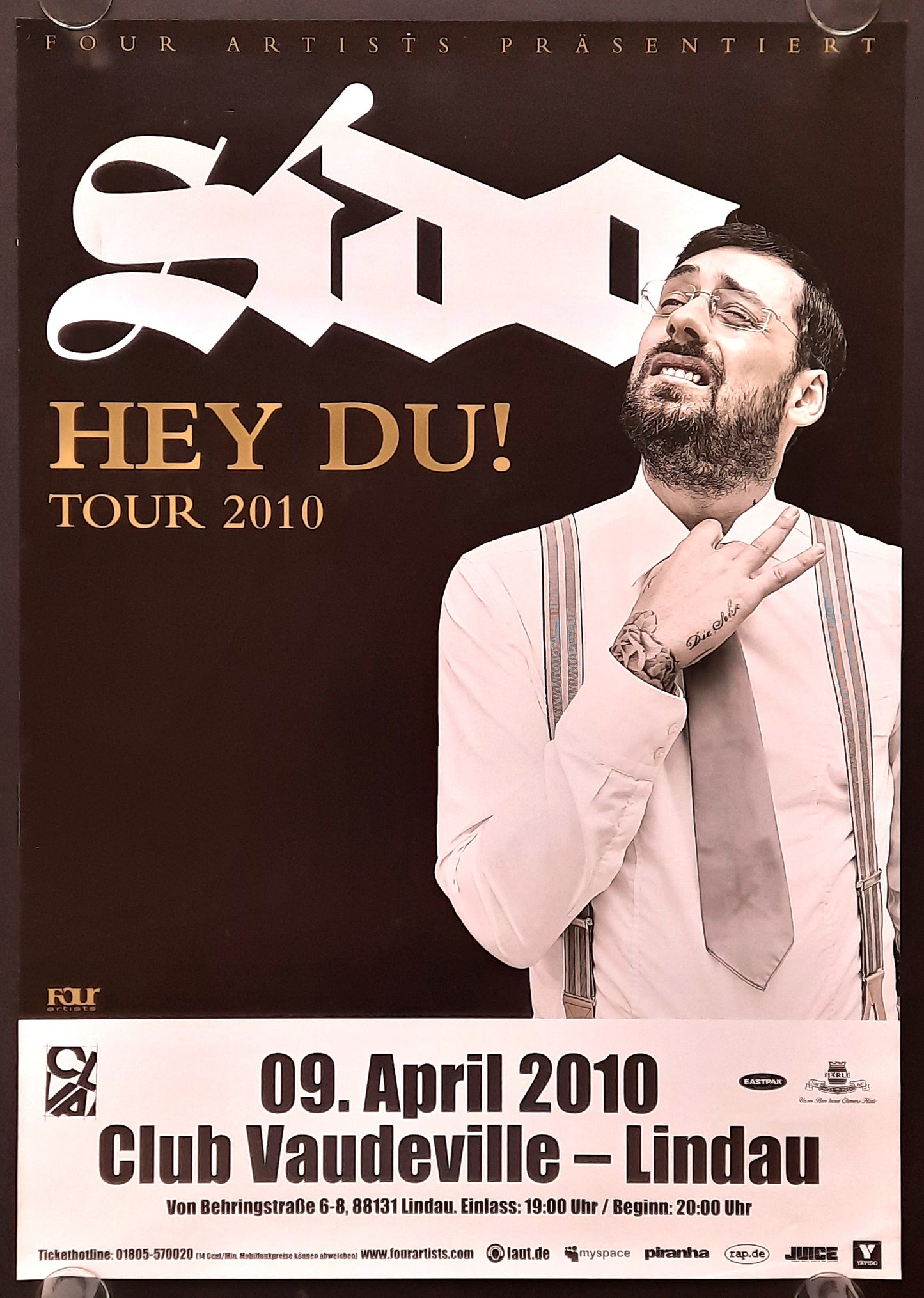 SIDO Original Concert Poster April 9, 2010 Lindau Germany