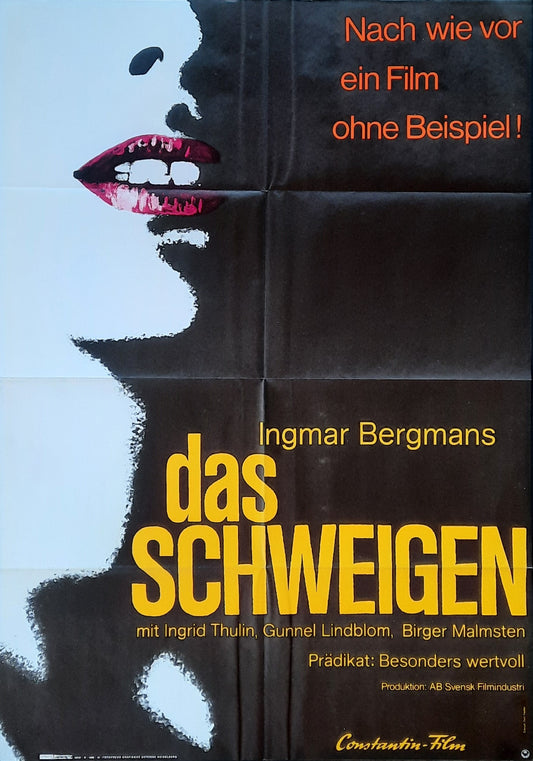SILENCE Original Movie Poster Re-1968 (1963) Ingemar Bergman German 1-Sheet