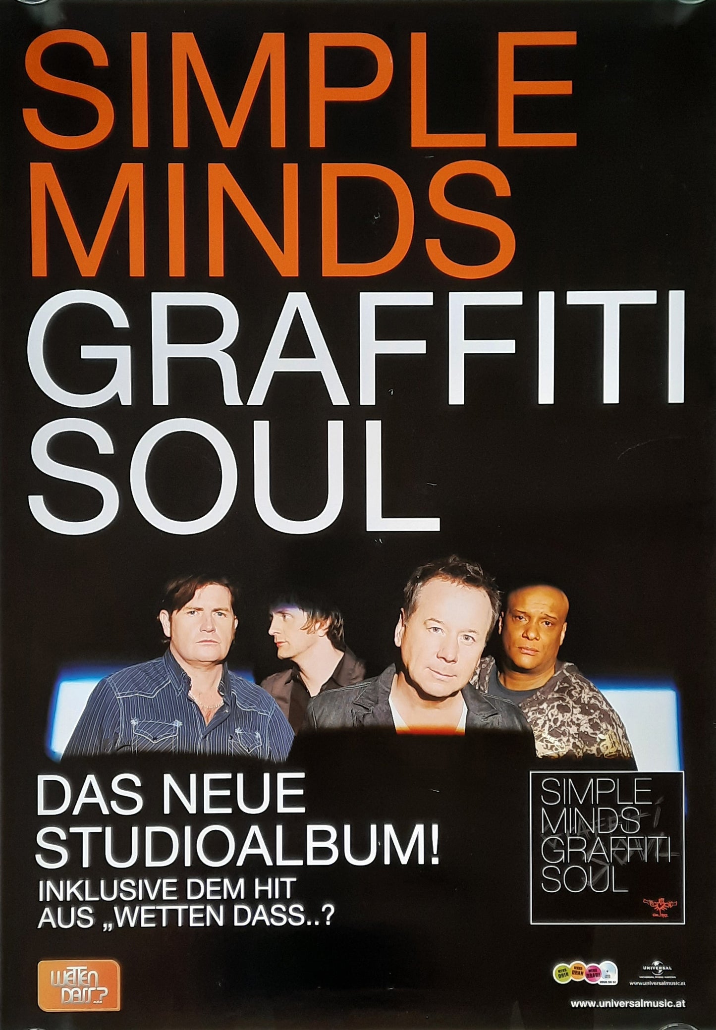 SIMPLE MINDS 2009 Original Promotion Poster - 2009 Album "Grafitti Soul"