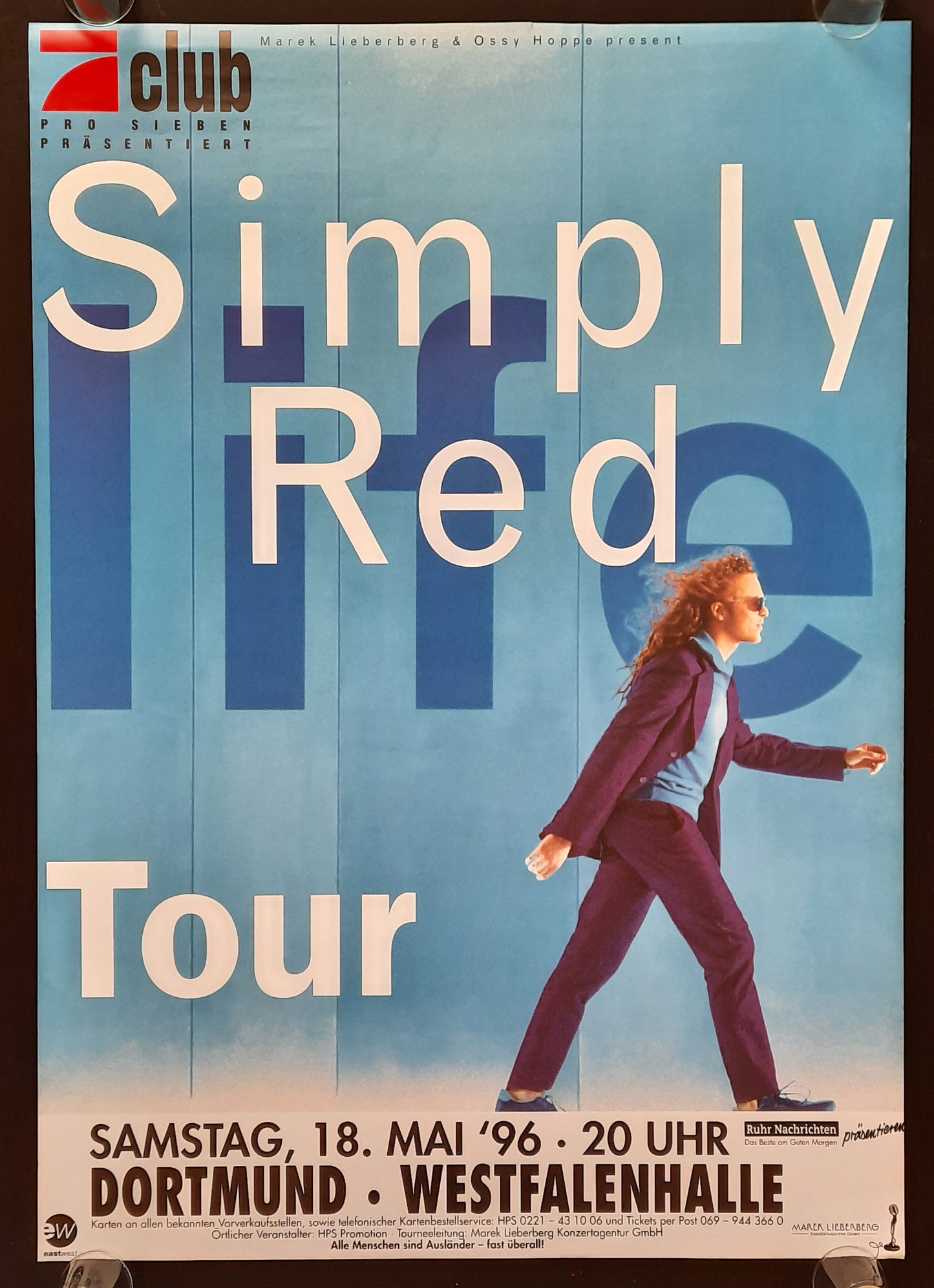 SIMPLY RED Original Concert Poster May 18, 1996 Dortmund Germany 2