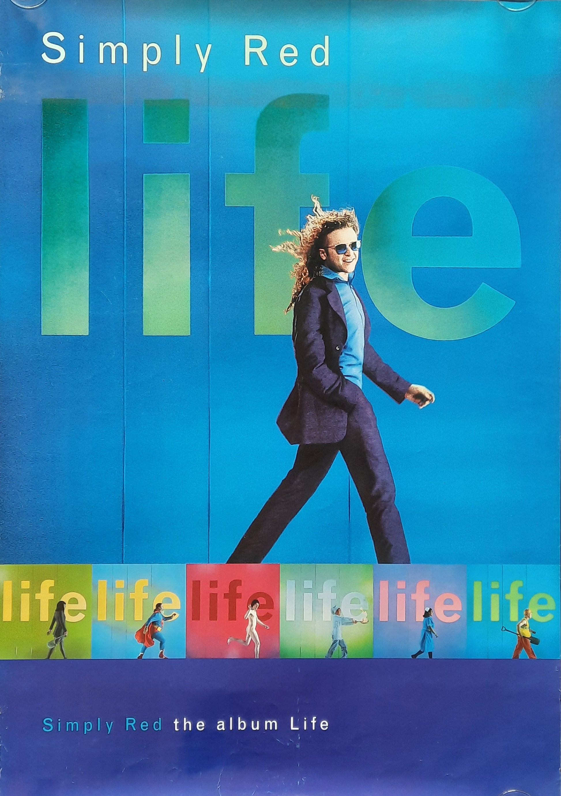SIMPLY RED Original Promotion Poster - 1995 Album "Life"