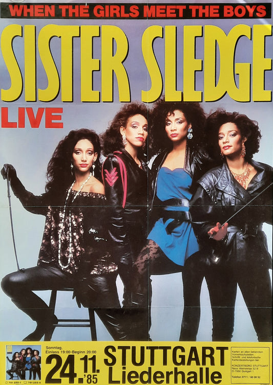SISTER SLEDGE Original Concert Poster November 11, 1985 Stuttgart Germany