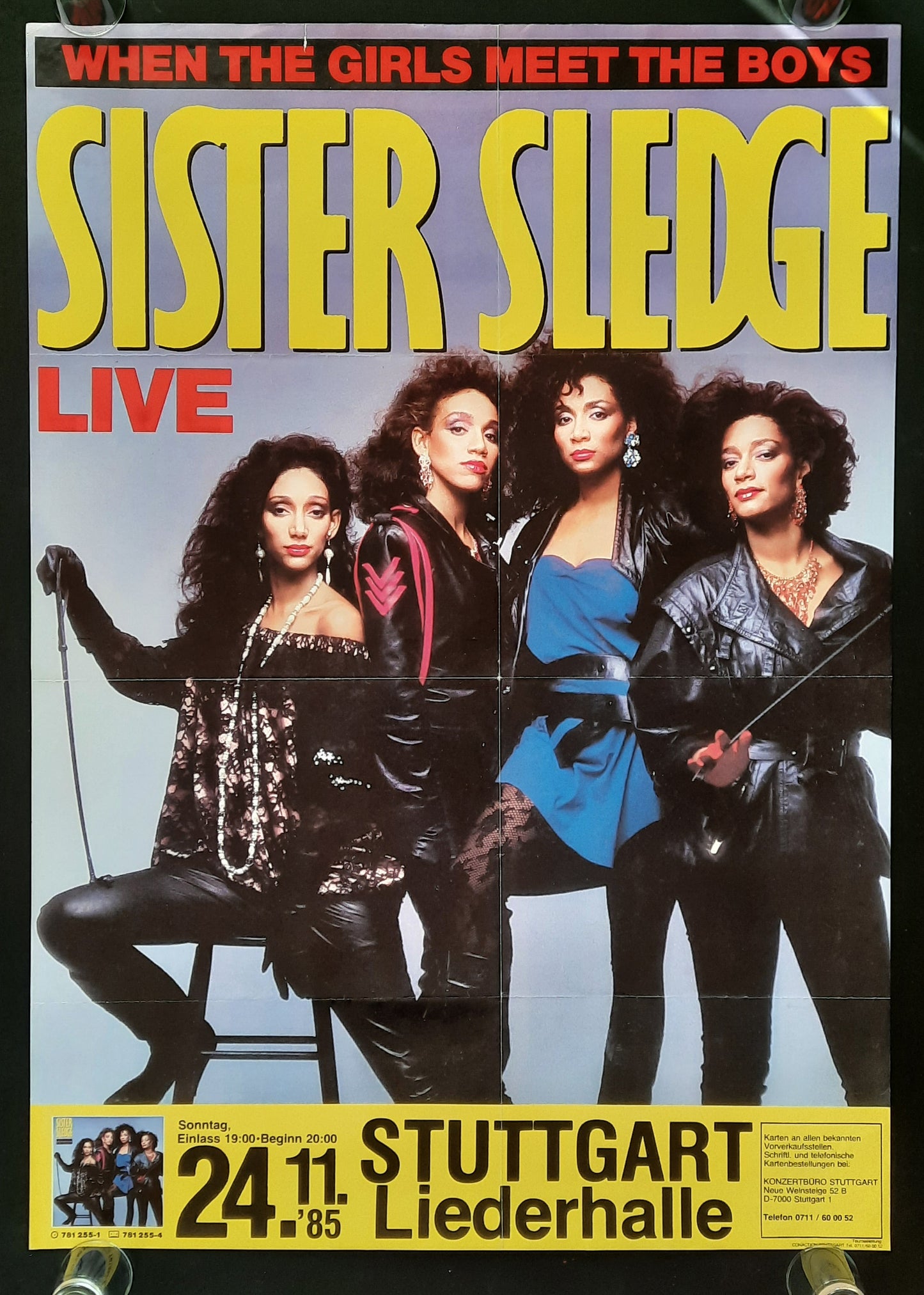 SISTER SLEDGE Original Concert Poster November 11, 1985 Stuttgart Germany 2