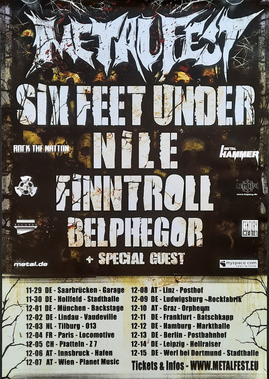 SIX FEET UNDER Original Concert Poster 2007 Europe 1