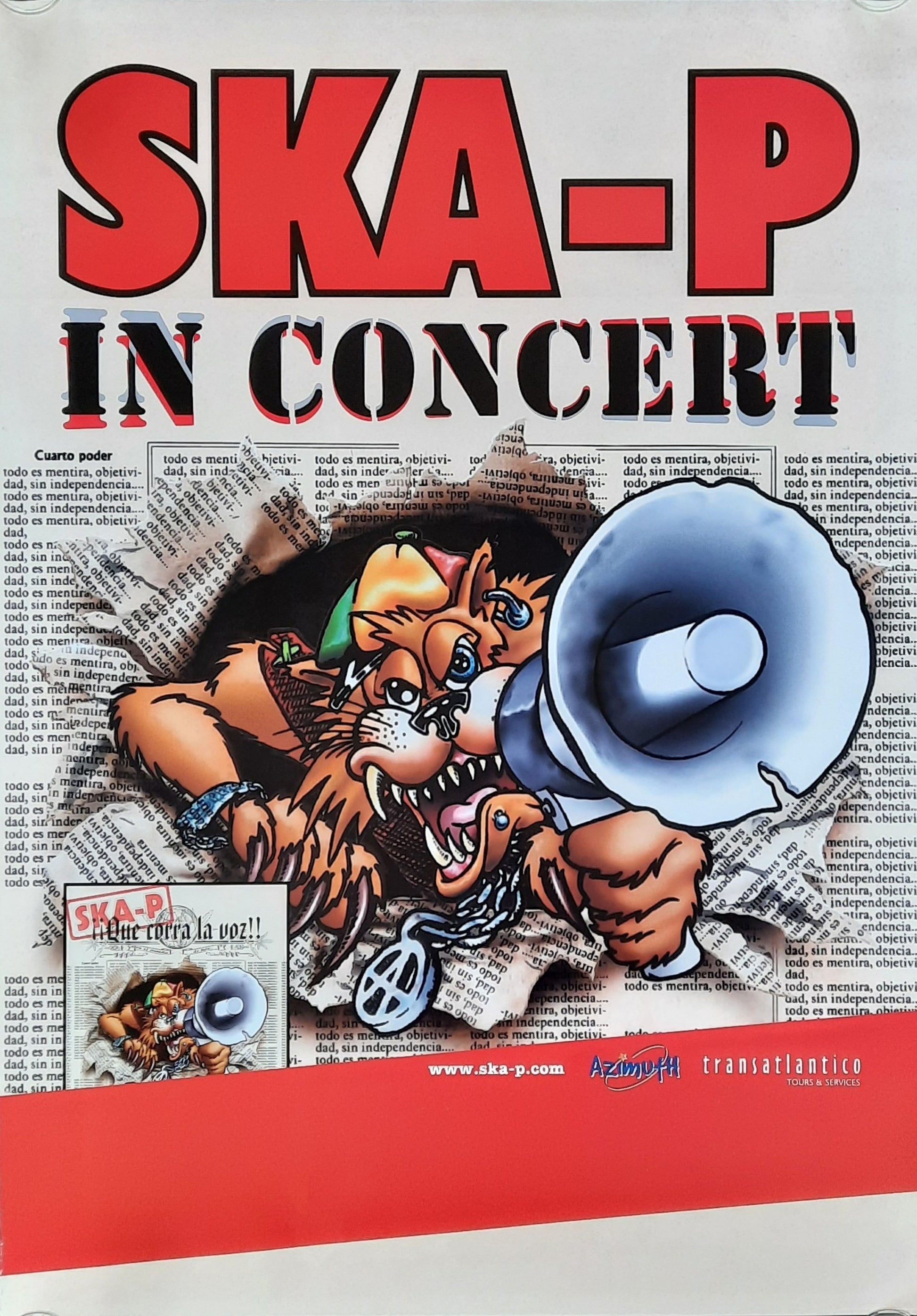 SKA-P Original Concert Poster 2002 Que corra la voz!! Tour