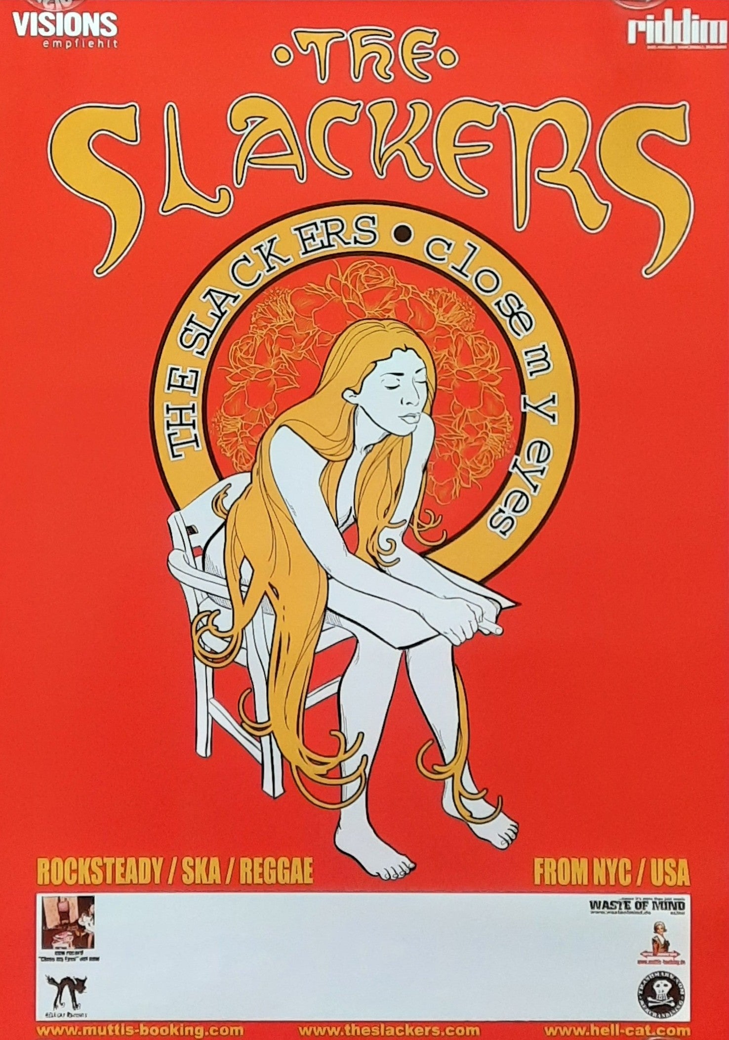SLACKERS Original Concert Poster 2003 Close My Eyes Tour 42x59c (4) 1