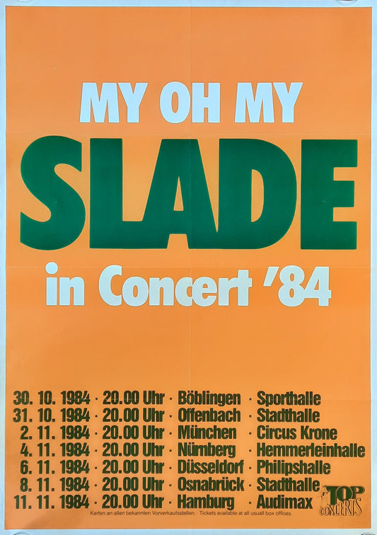 SLADE 1984 Original Concert Poster - Tour Germany