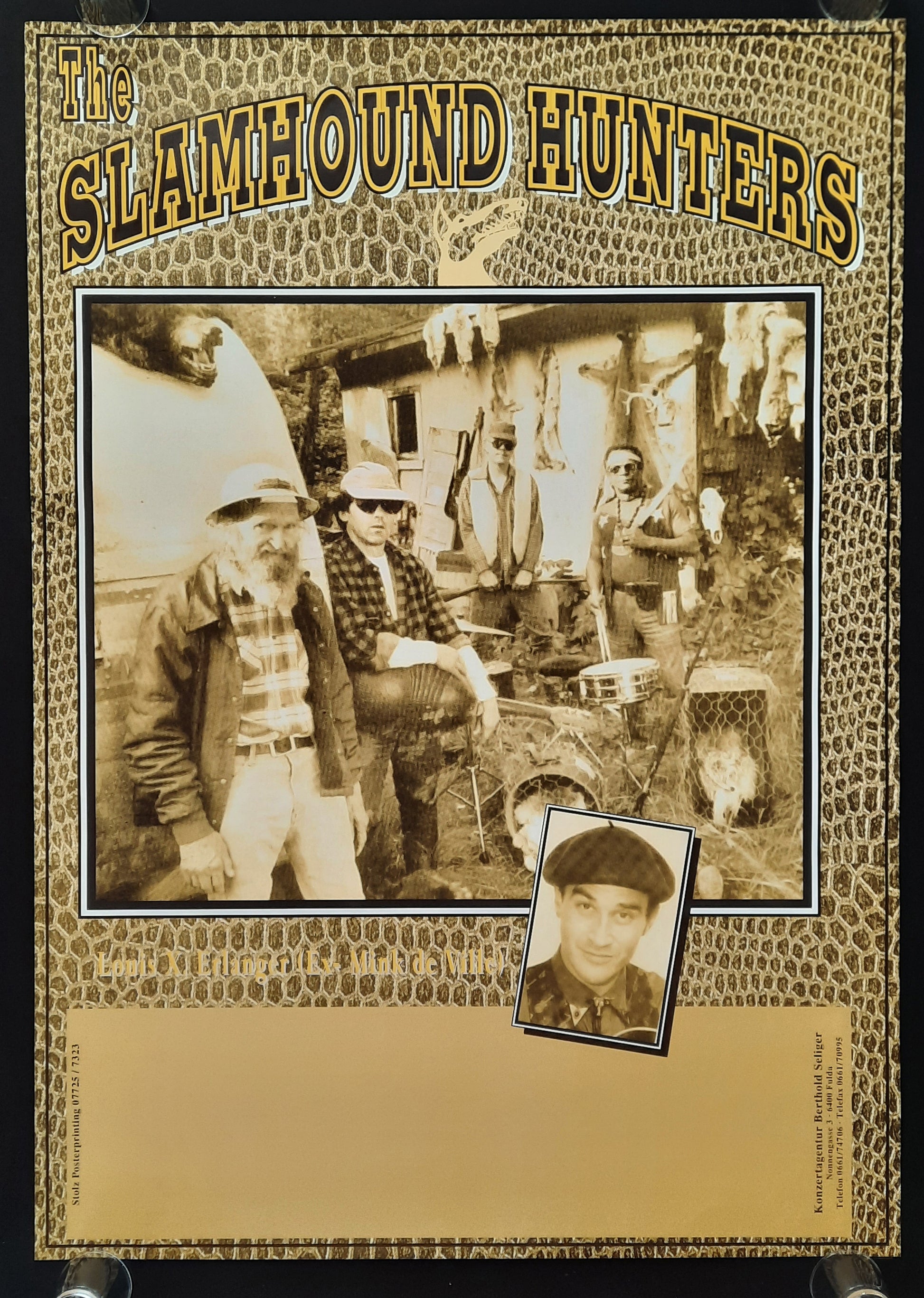 SLAMHOUND HUNTERS Original Promotion Poster 1990 "Tour" 2