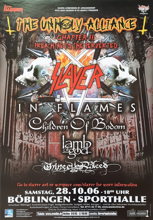 SLAYER Original Concert Poster October 28, 2006 Böblingen Germany