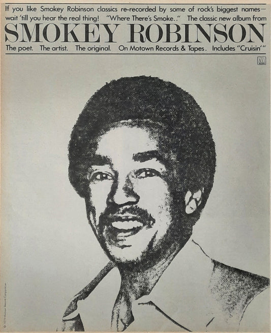 SMOKEY ROBINSON Original Poster/Press Ad - 1979 Album "Where There's Smoke..."
