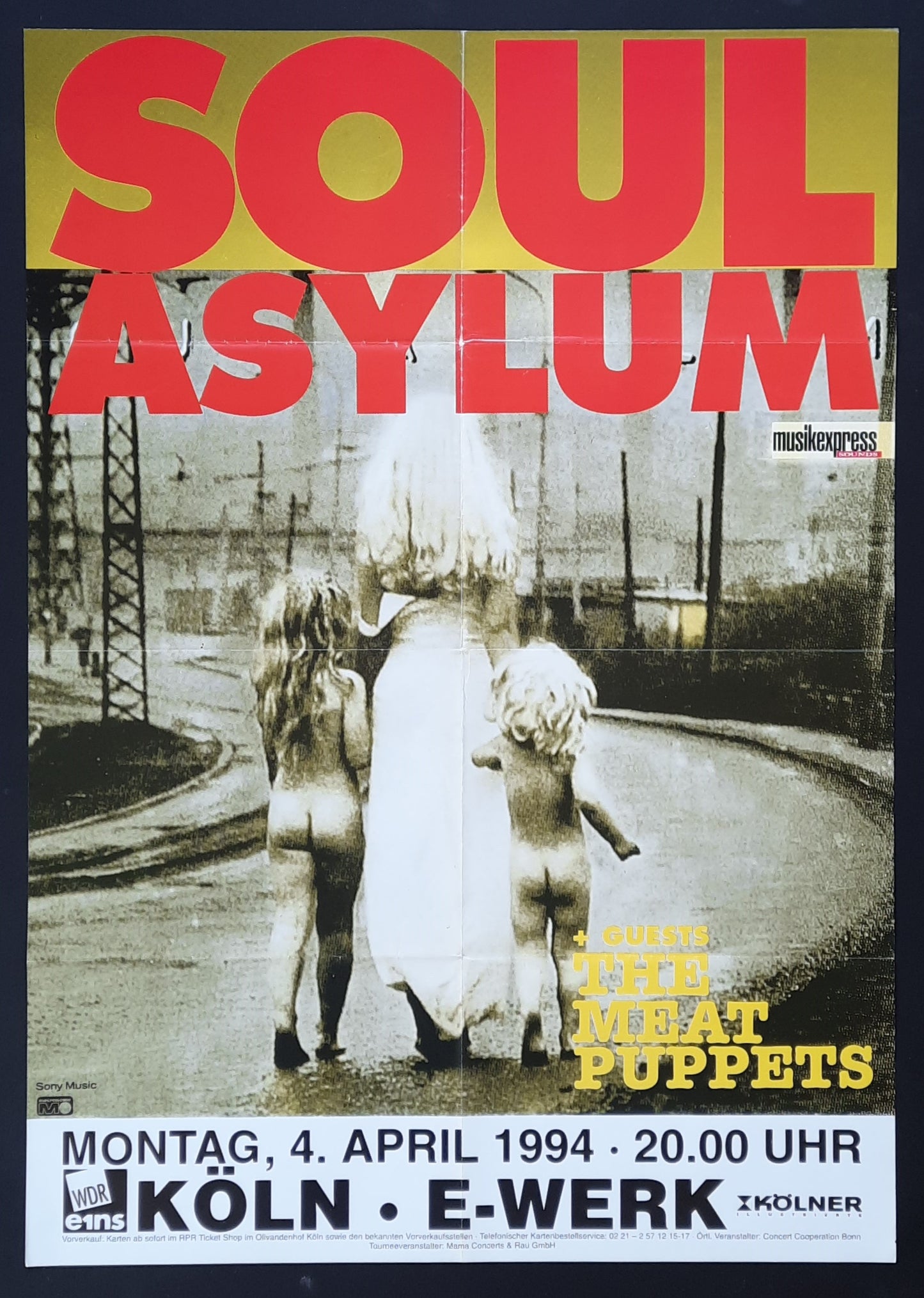 SOUL ASYLUM Original Concert Poster April 4, 1994 Köln Germany