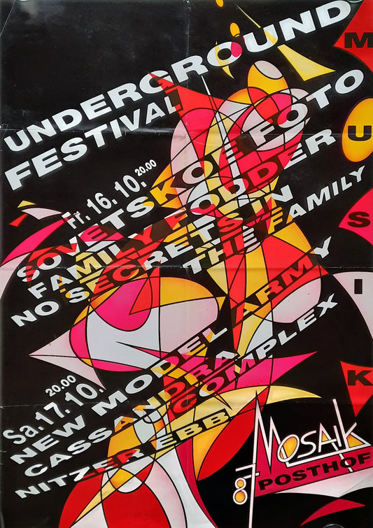 SOVIETSKO FOTO Original Concert Poster "Underground Festival" 1990 Linz Austria