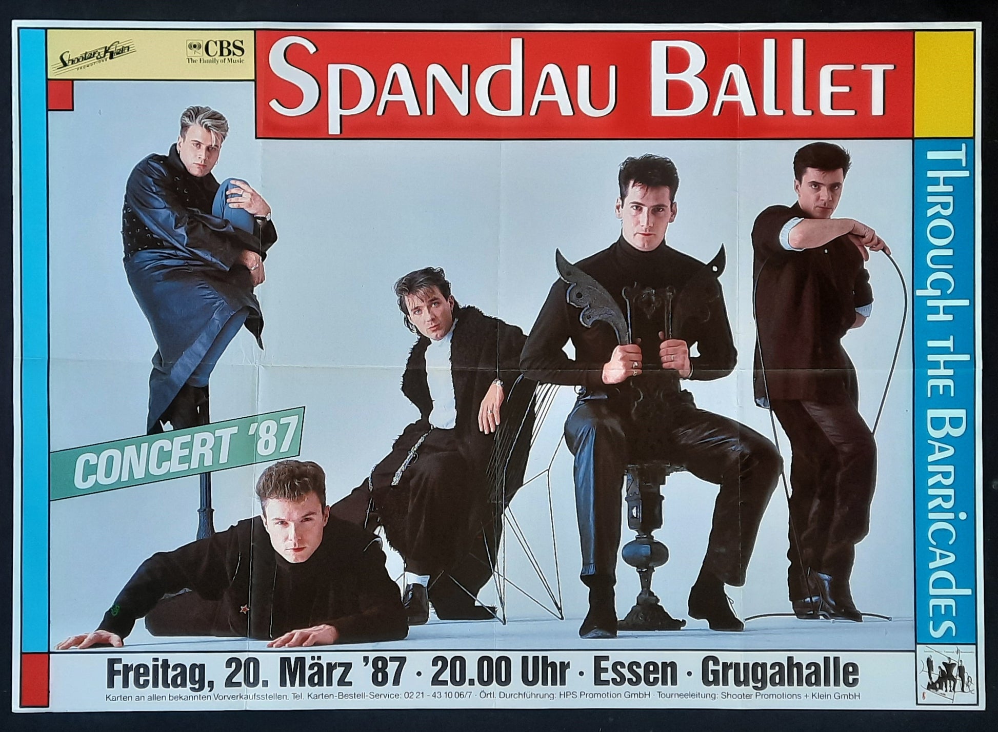 SPANDAU BALET Original Concert Poster March 20, 1987 Essen Germany