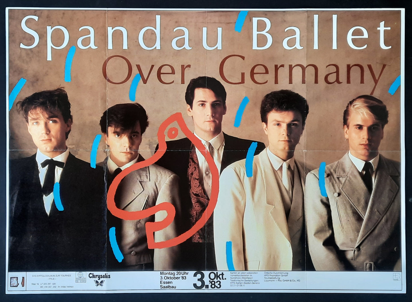 SPANDAU BALET Original Concert Poster October 3, 1983 Essen Germany