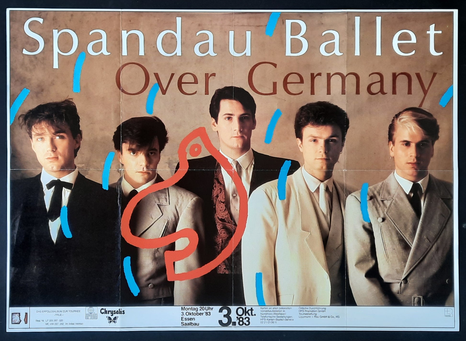 SPANDAU BALET Original Concert Poster October 3, 1983 Essen Germany