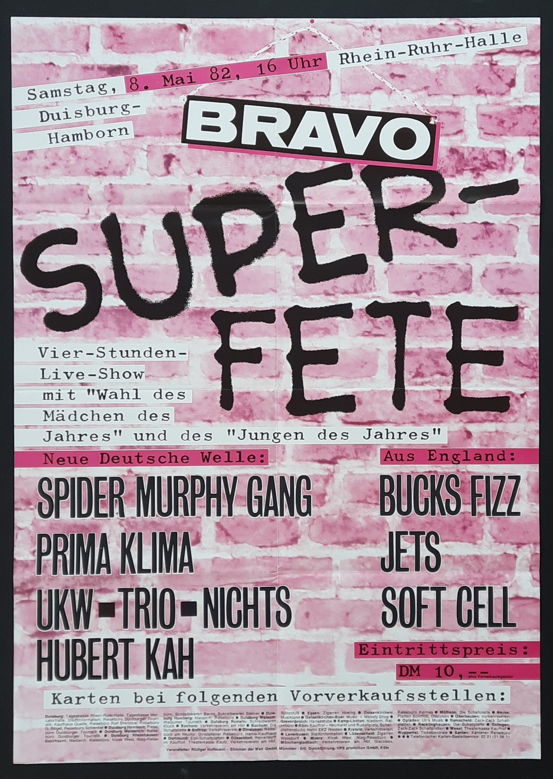SPIDER MURPHY GANG TRIO HUBERT KAH Original Concert Poster 1983 Duisburg Germany BRAVO SUPER FETE