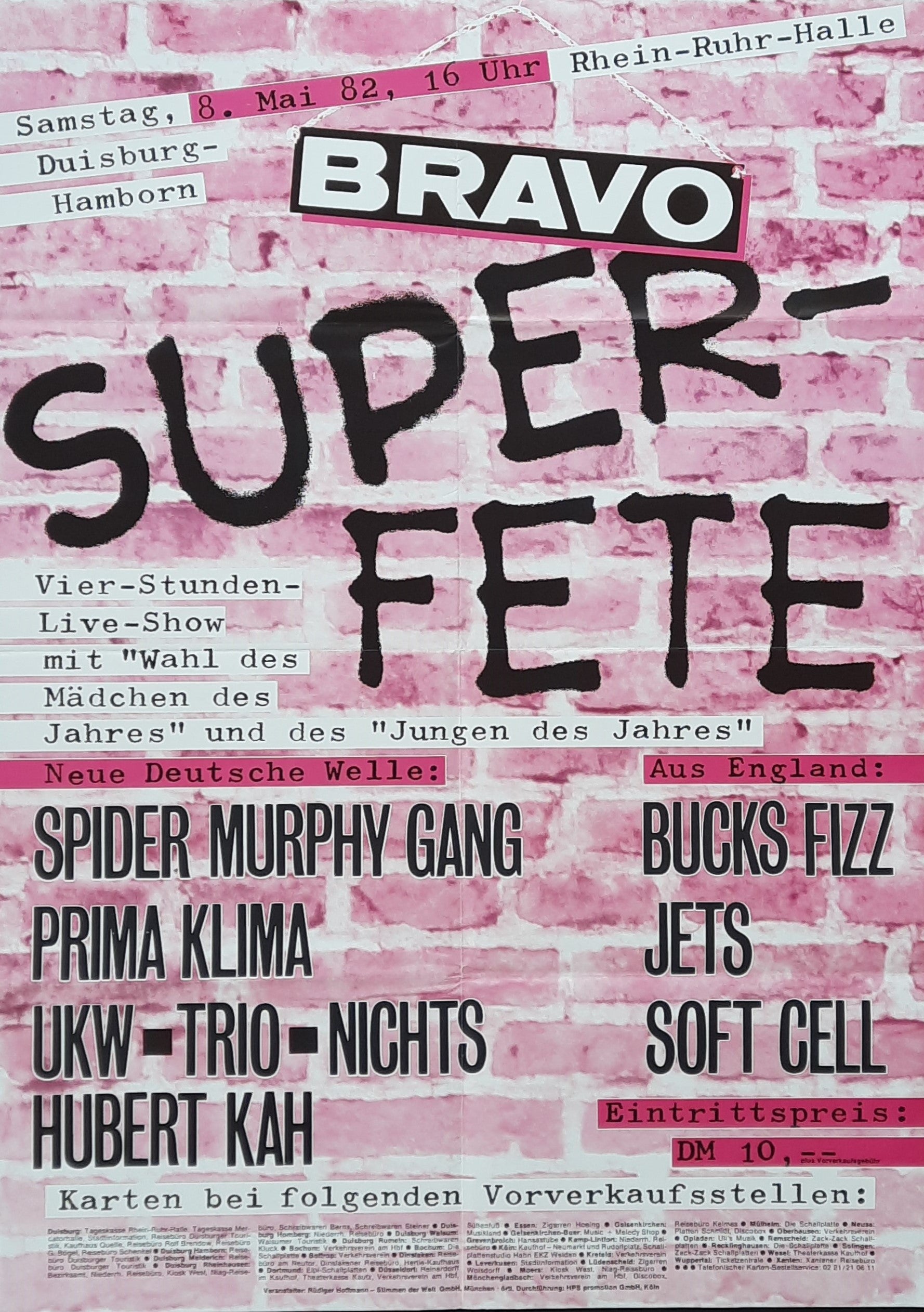 SPIDER MURPHY GANG TRIO HUBERT KAH Original Concert Poster 1983 Duisburg Germany BRAVO SUPER FETE 1