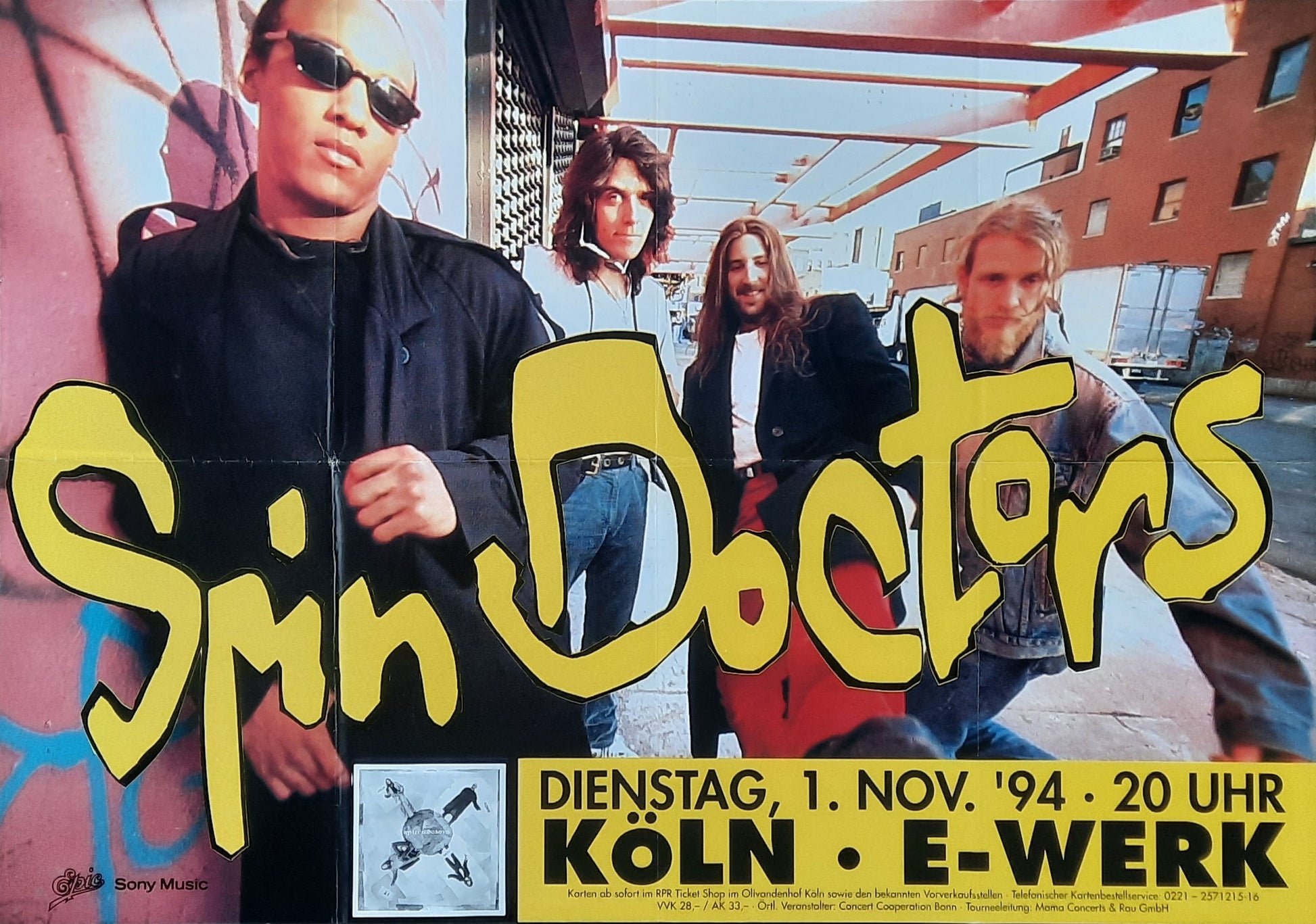SPIN DOCTORS Original Concert Poster November 1, 1994 Köln Germany 1