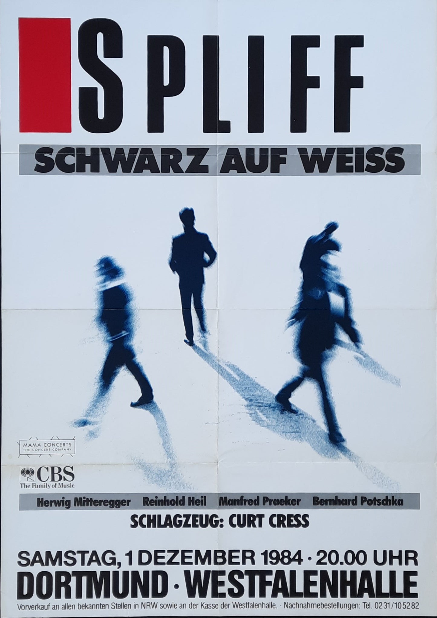 SPLIFF Original Concert Poster December 1, 1984 Dortmund Westfalenhalle 12