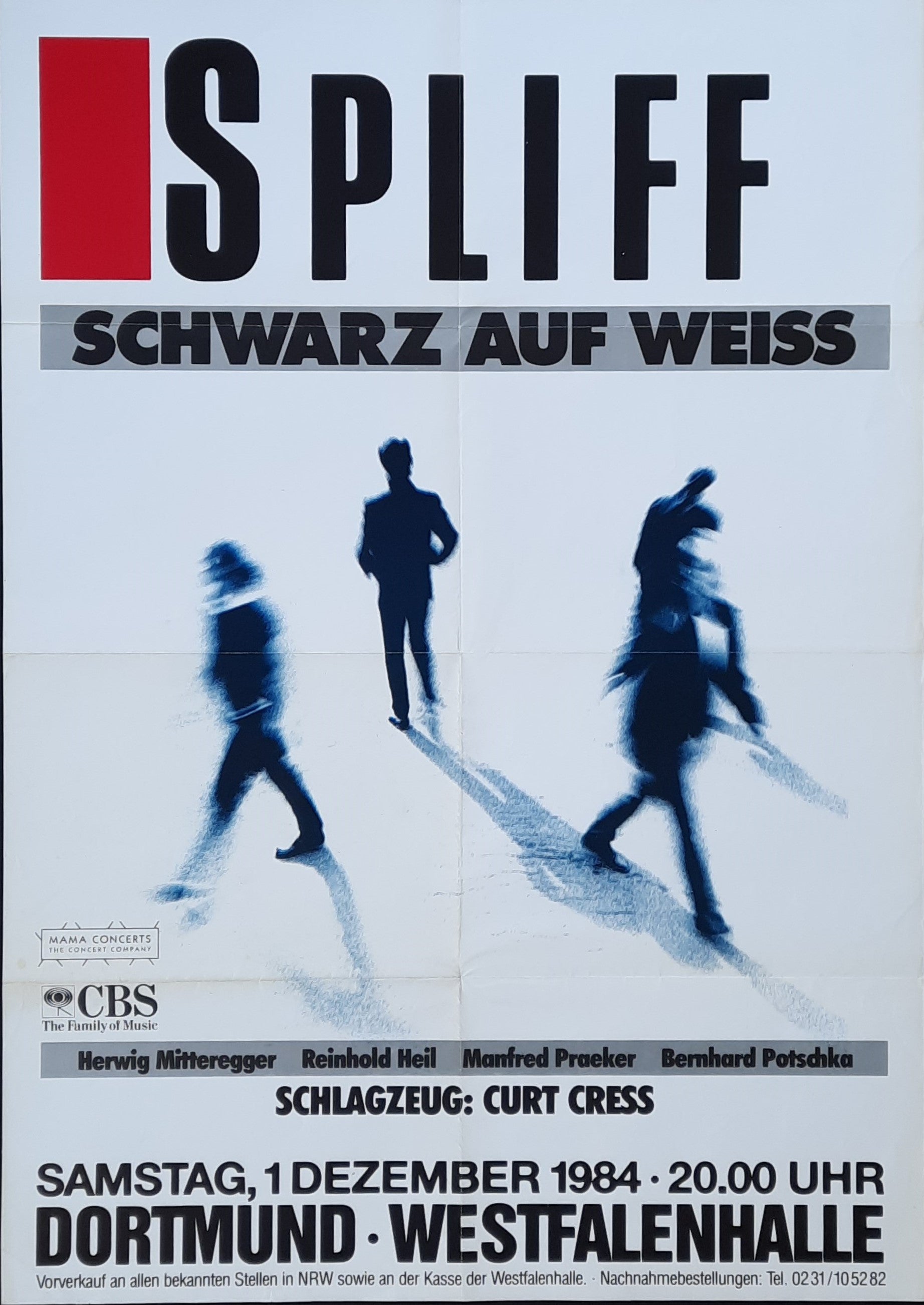 SPLIFF Original Concert Poster December 1, 1984 Dortmund Westfalenhalle 12