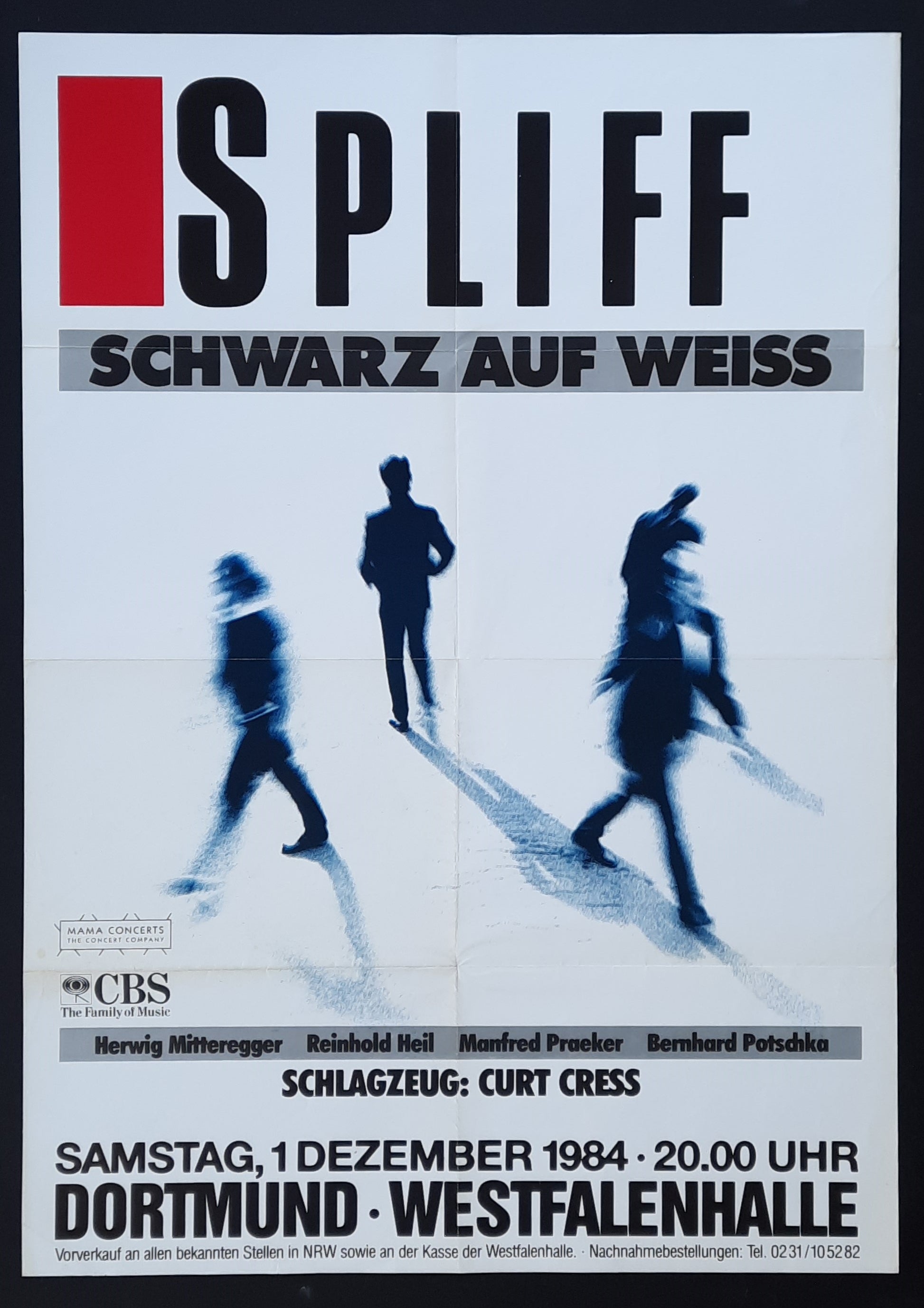 SPLIFF Original Concert Poster December 1, 1984 Dortmund Westfalenhalle 12