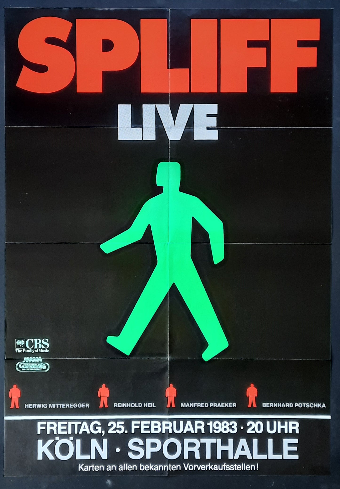 SPLIFF Original Concert Poster February 25, 1983 Köln Germany