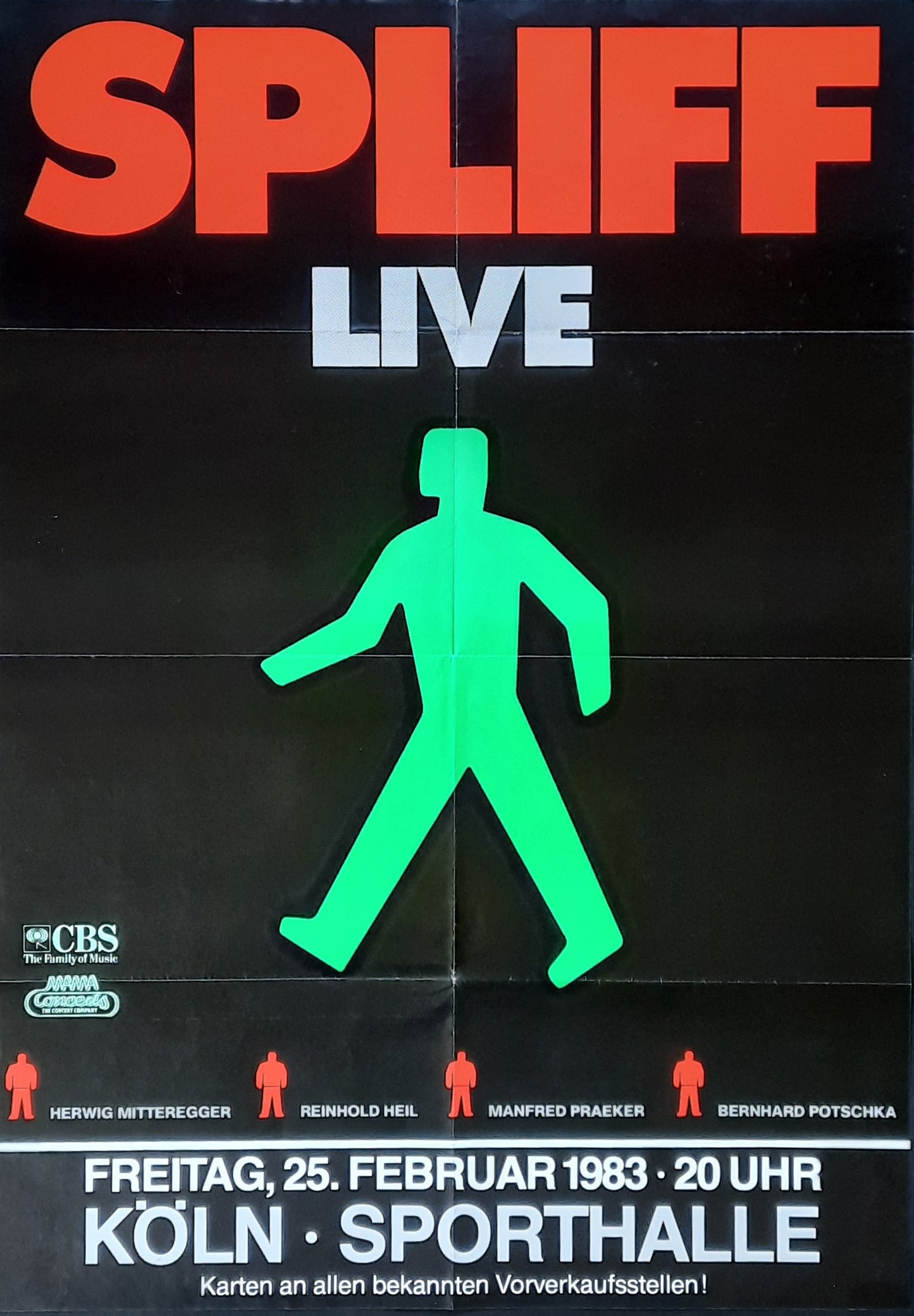 SPLIFF Original Concert Poster February 25, 1983 Köln Germany 1