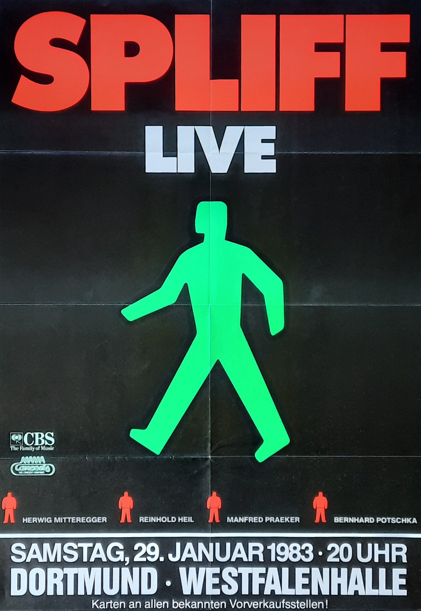 SPLIFF Original Concert Poster January 29, 1983 Dortmund Germany