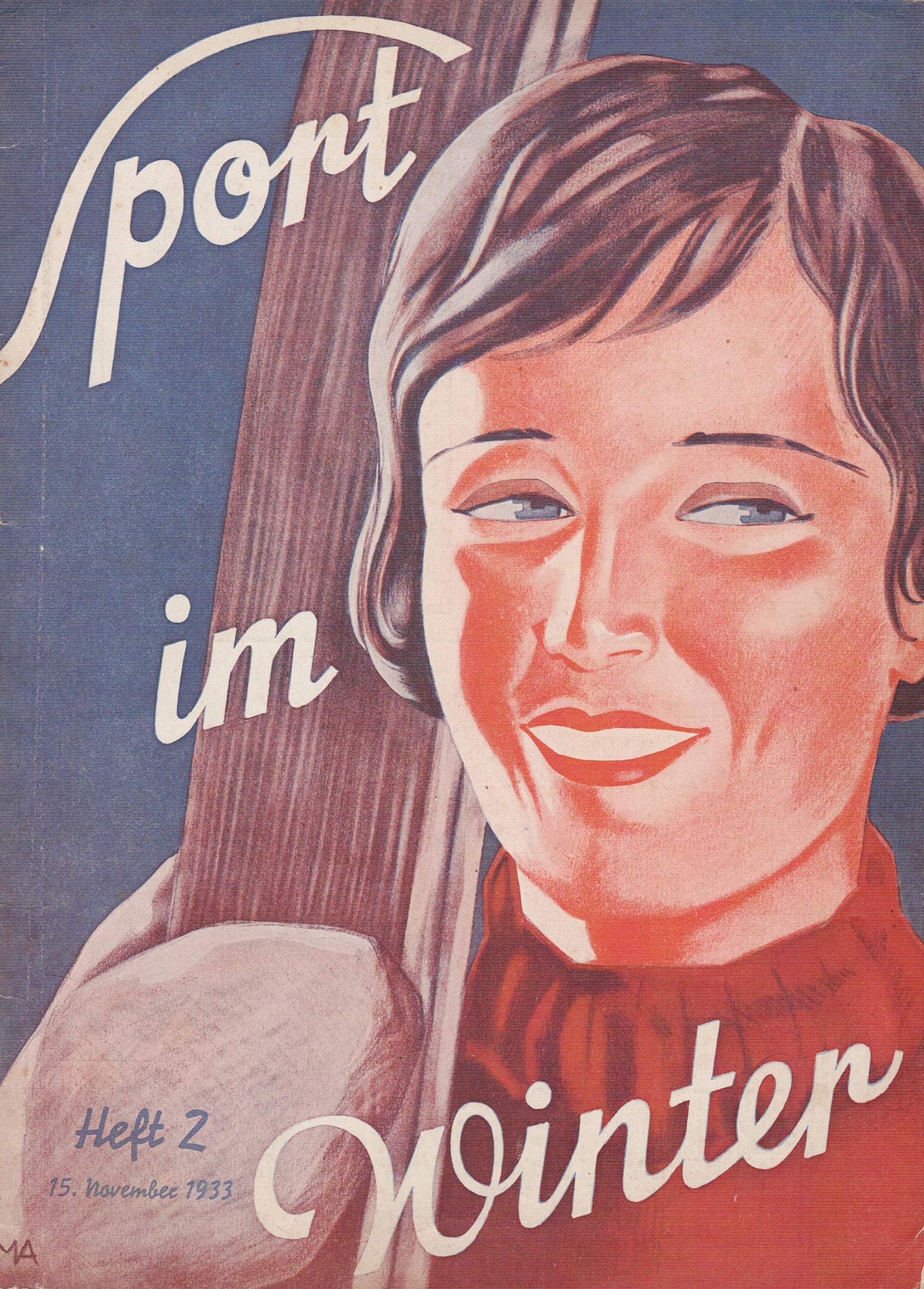 SPORT IM WINTER Original Cover Art 1933 Austria