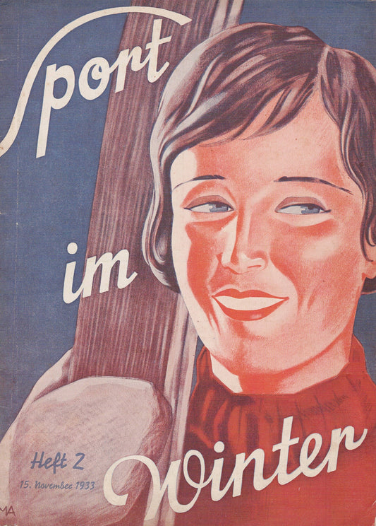 SPORT IM WINTER Original Cover Art 1933 Austria
