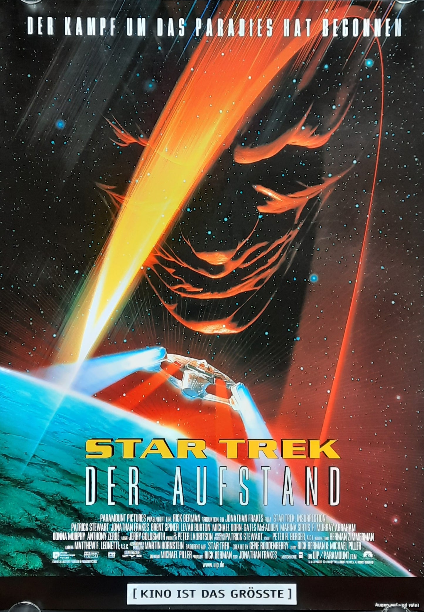 STAR TREK - INSURRECTION Original Movie Poster 1998 Stewart Frakes German 1-Sheet ROLLED