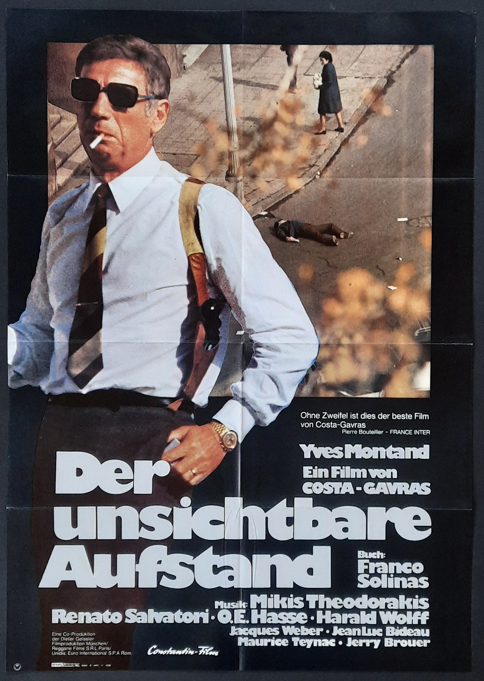 STATE OF SIEGE Original Movie Poster 1972 Costa Gavras Yves Montand German 1-Sheet Poster A