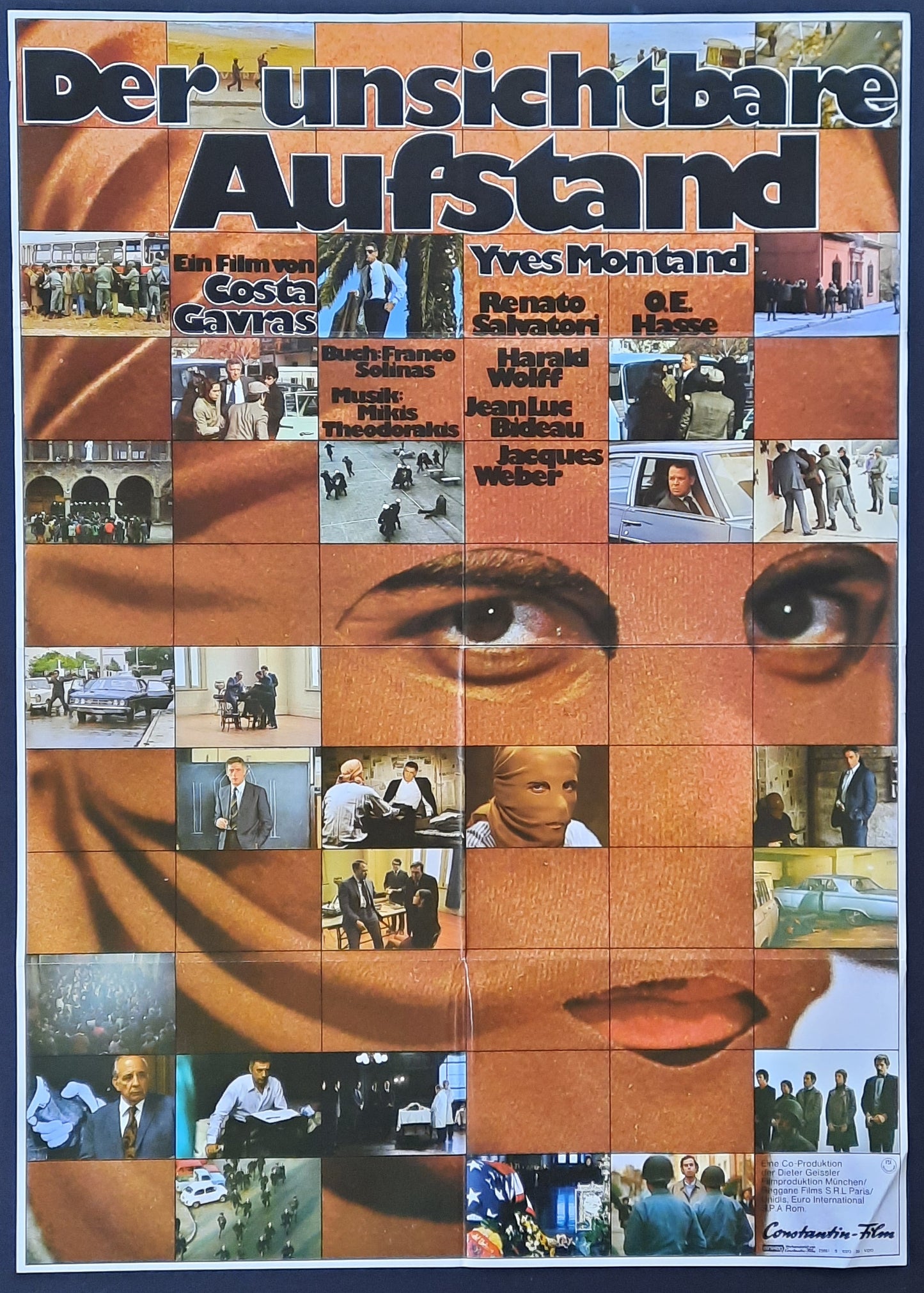 STATE OF SIEGE Original Movie Poster 1972 Costa Gavras Yves Montand German 1-Sheet Poster B