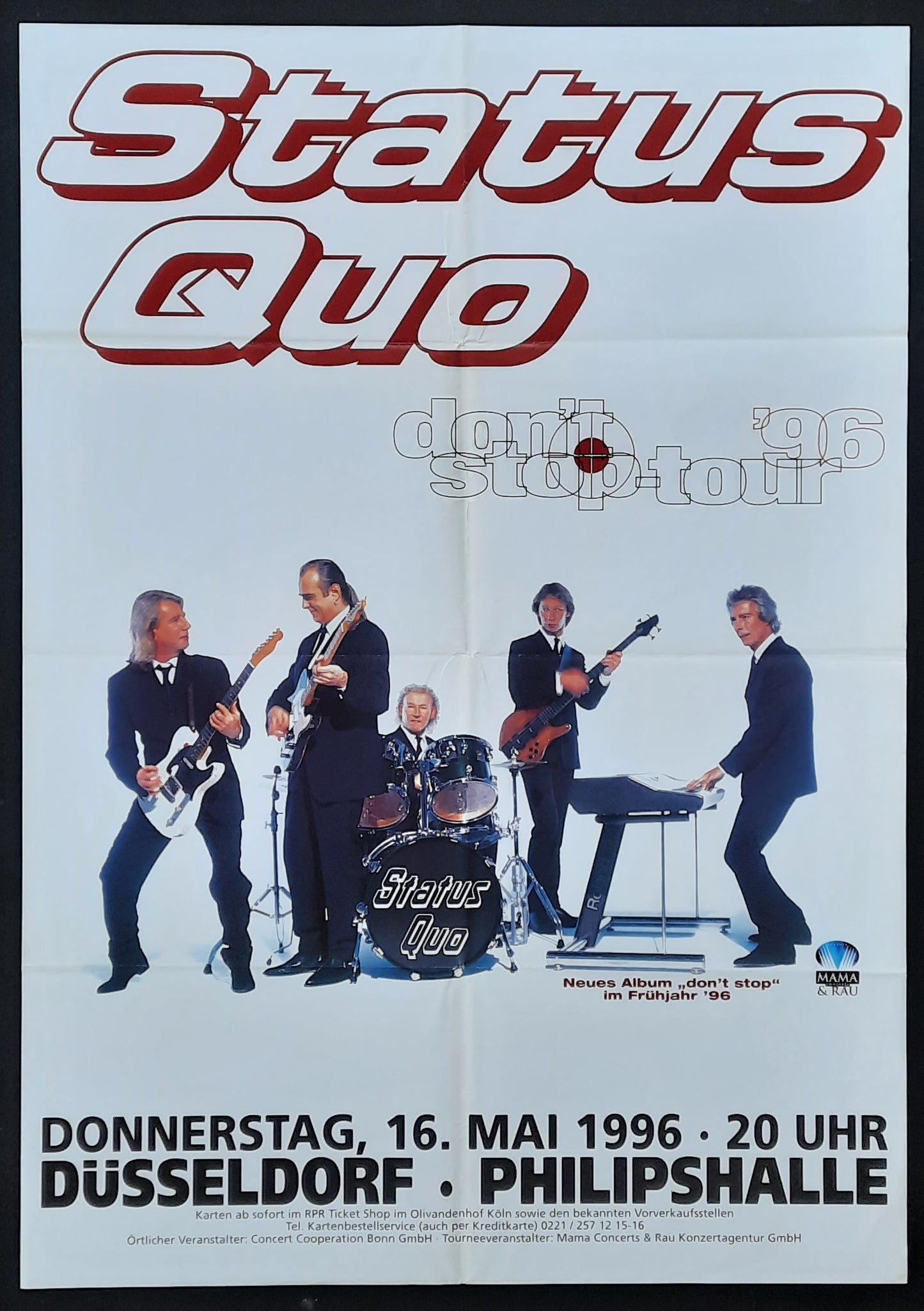 STATUS QUO Original Concert Poster May 16, 1996 Düsseldorf Germany