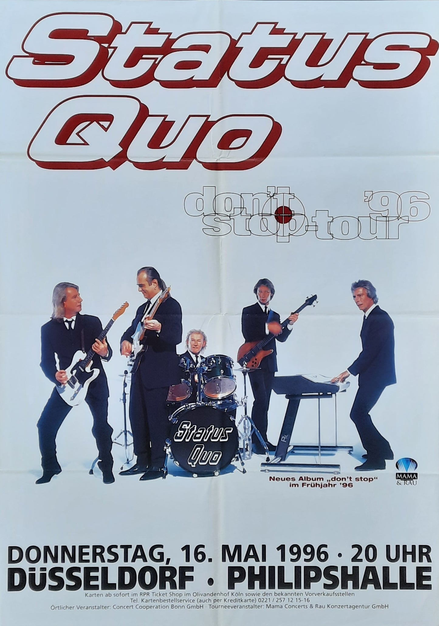 STATUS QUO Original Concert Poster May 16, 1996 Düsseldorf Germany 1
