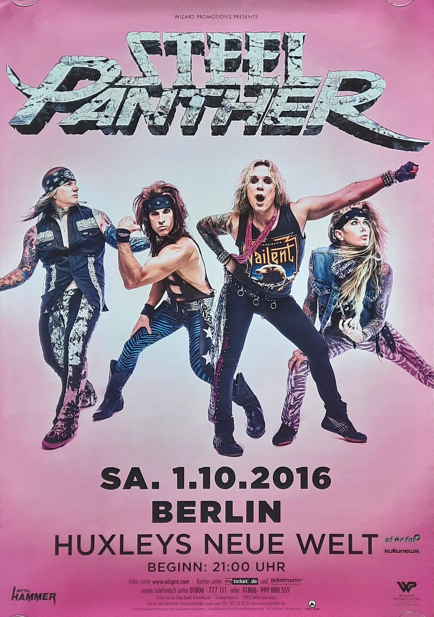 STEEL PANTHER Original Concert Poster October 1, 2016 Berlin Germany