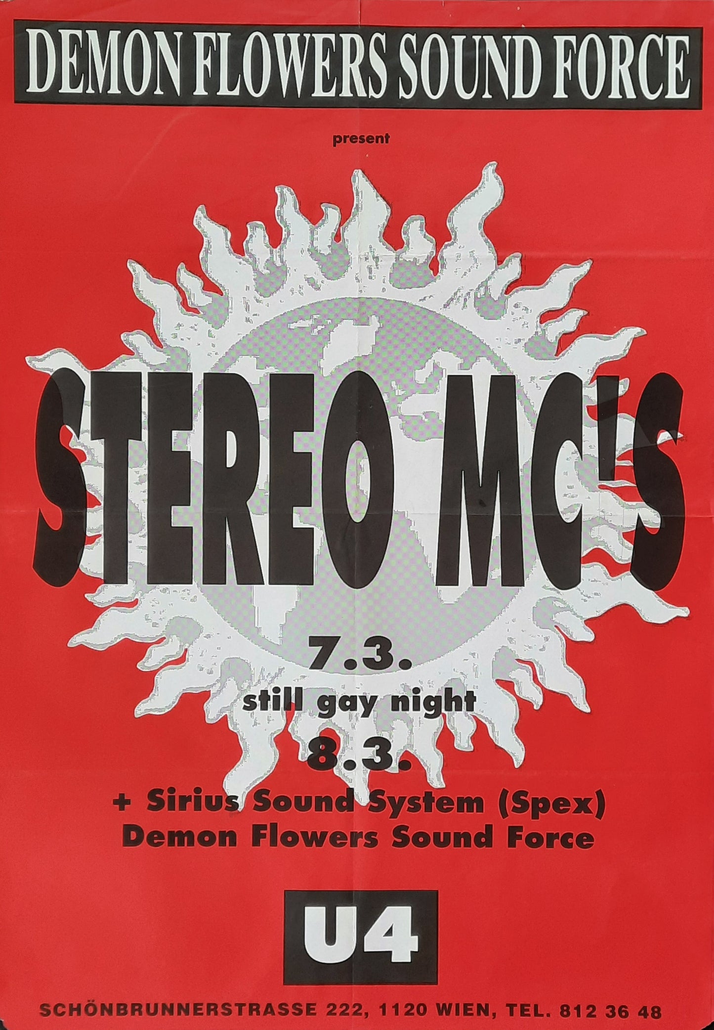 STEREO MC's Original Concert Poster March 3, 1990 Vienna Austria