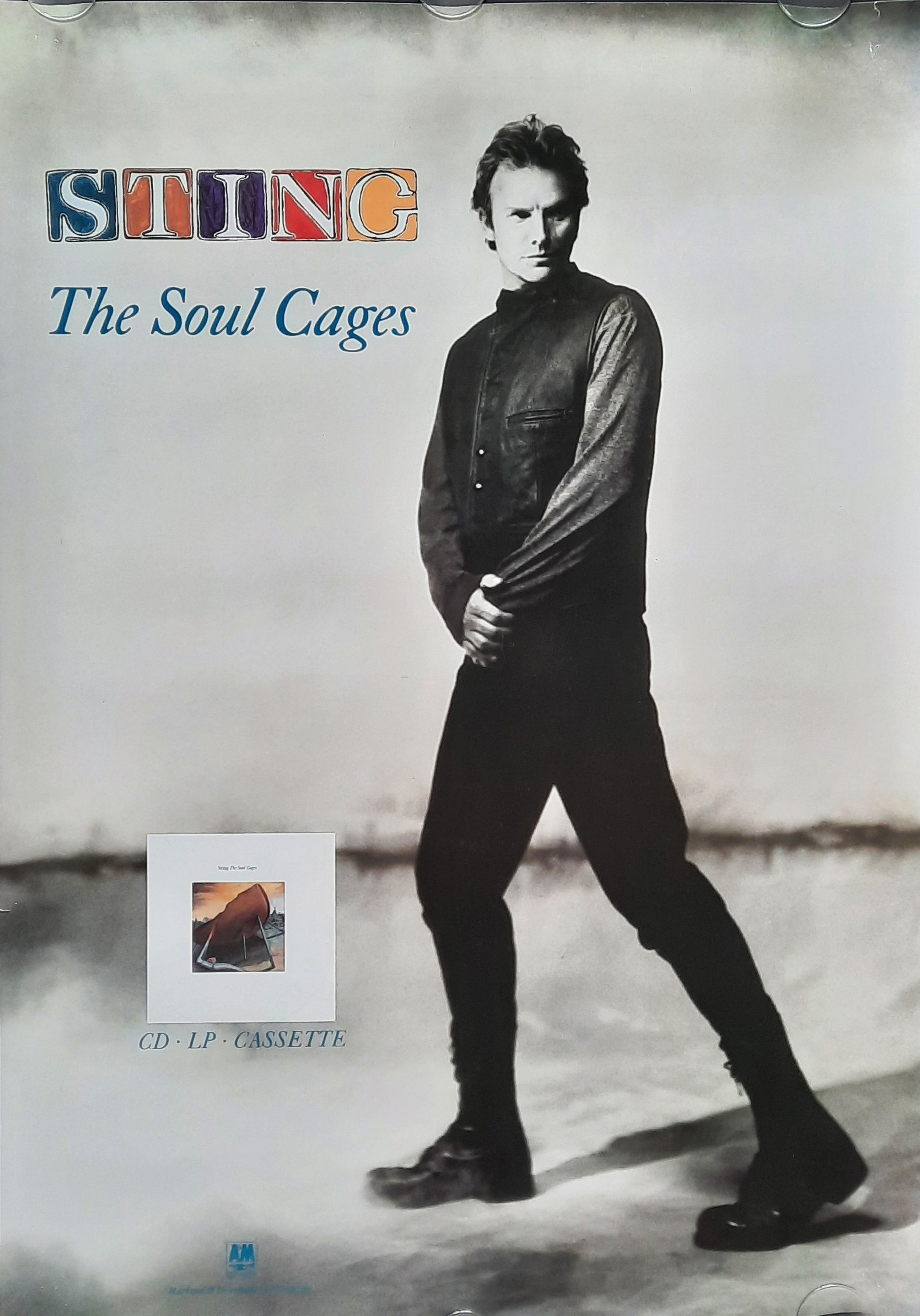 STING Original Promotion Poster - 1991 Album "Soul Cages"