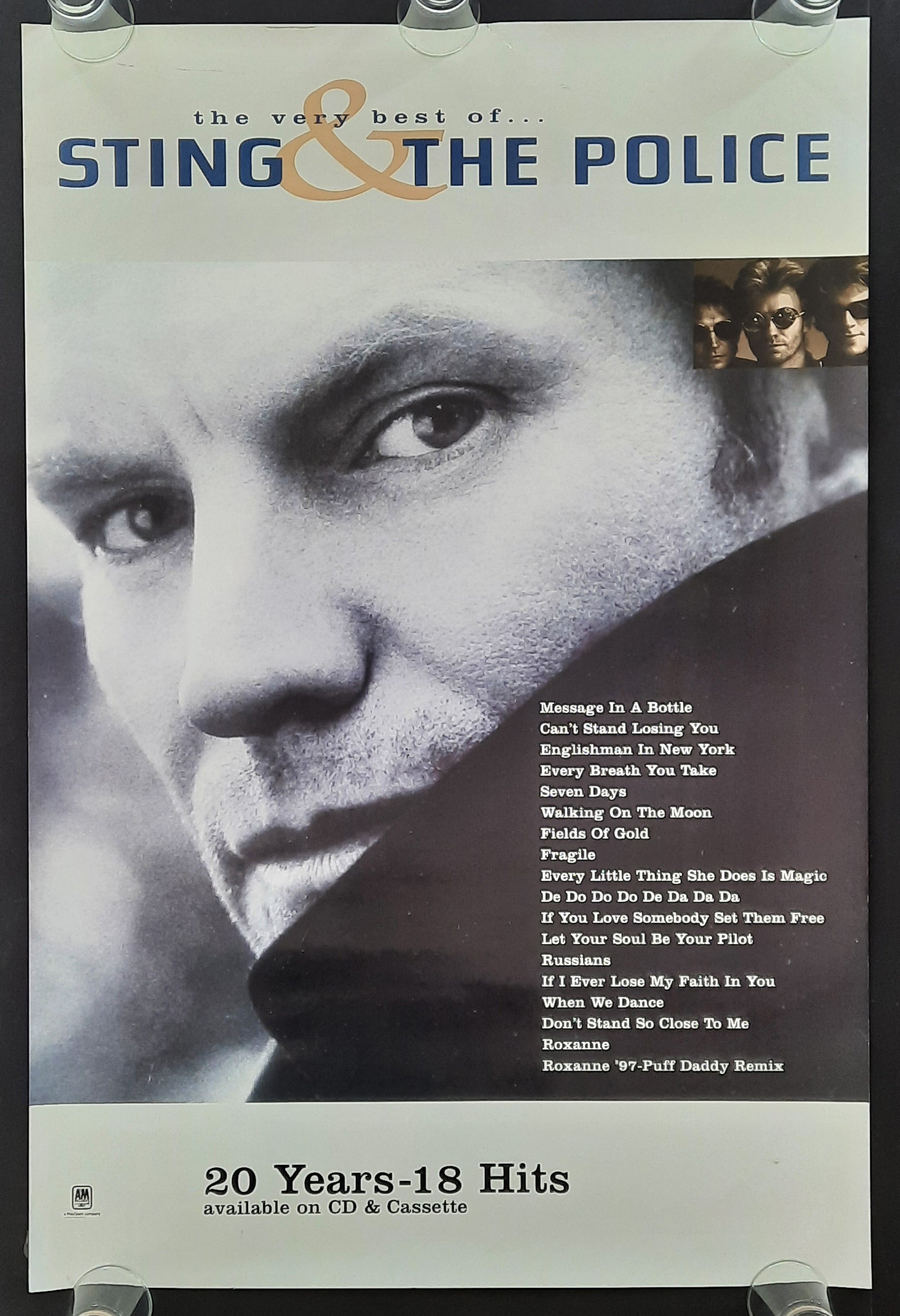 STING & POLICE Original Promotion Poster - 1997 Album "The Very Best Of" 2