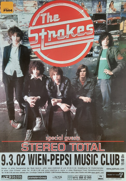 STROKES Original Concert Poster March 9, 2002 Vienna Austria