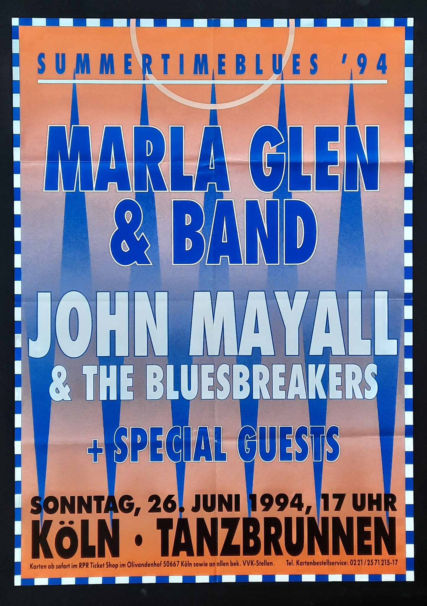 SUMMERTIMEBLUES FESTIVAL Original Concert Poster June 26, 1994 Köln Germany GLEN MAYALL