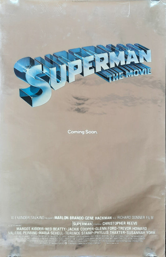 SUPERMAN Original Foil Movie Poster 1978 Christopher Reeve Teaser US 1-Sheet
