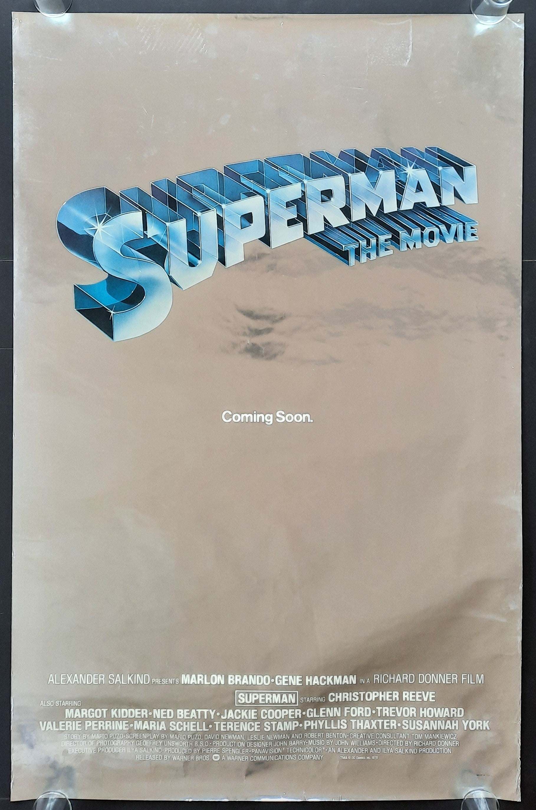 SUPERMAN Original Foil Movie Poster 1978 Christopher Reeve Teaser US 1-Sheet