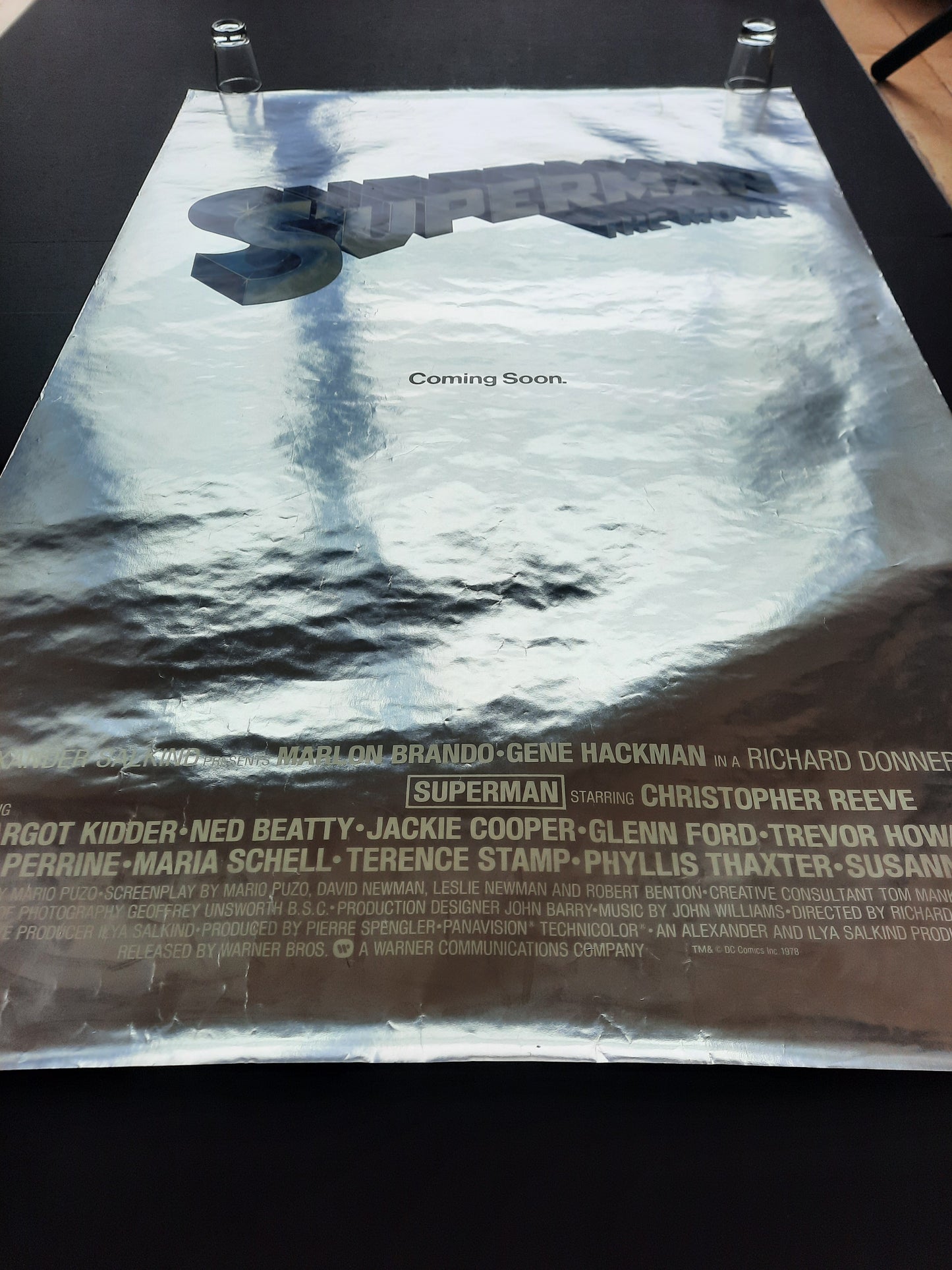 SUPERMAN Original Foil Movie Poster 1978 Christopher Reeve Teaser US 1-Sheet 3