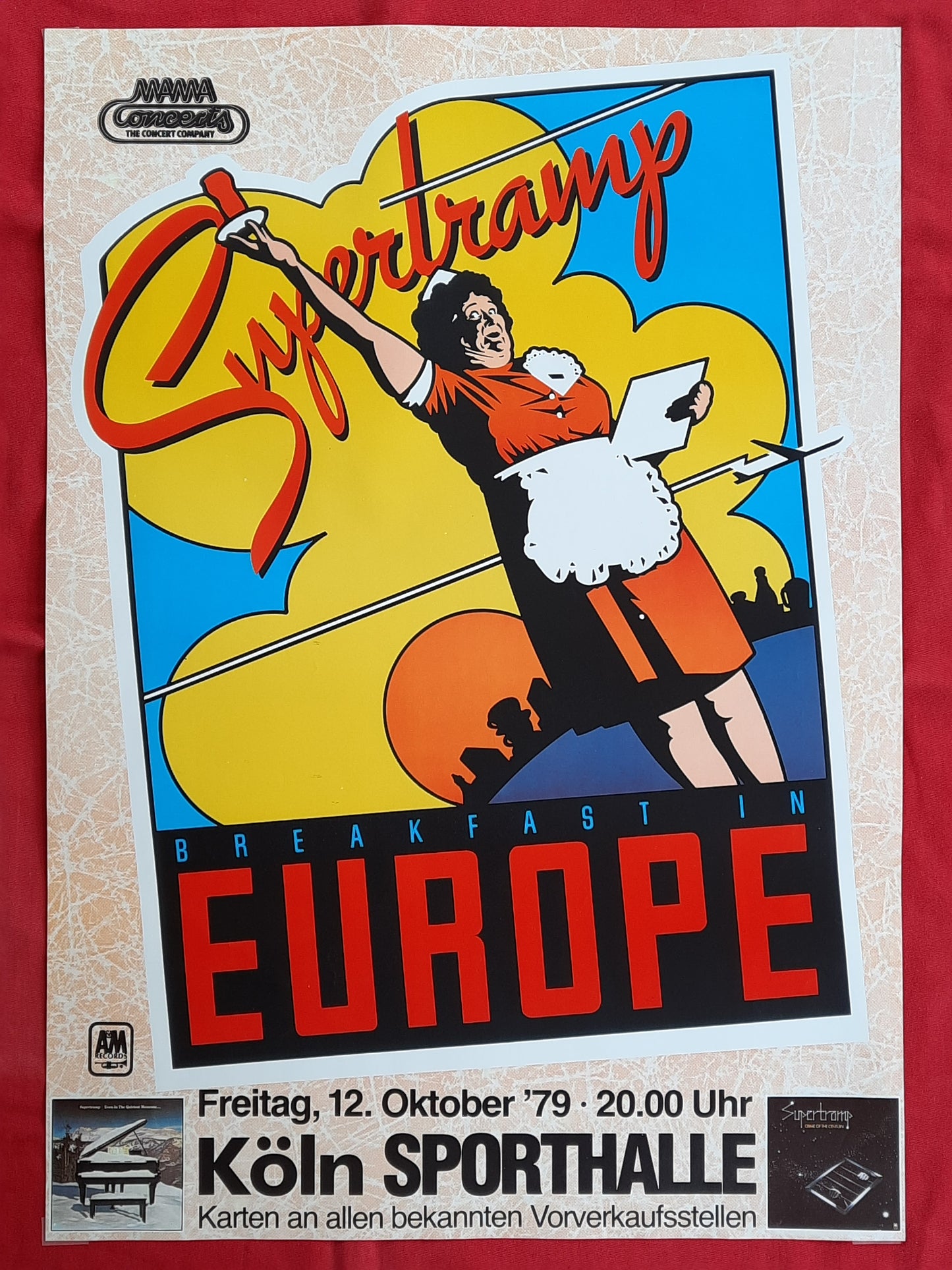 SUPERTRAMP Original Concert Poster October 12, 1979 Köln Germany ROLLED