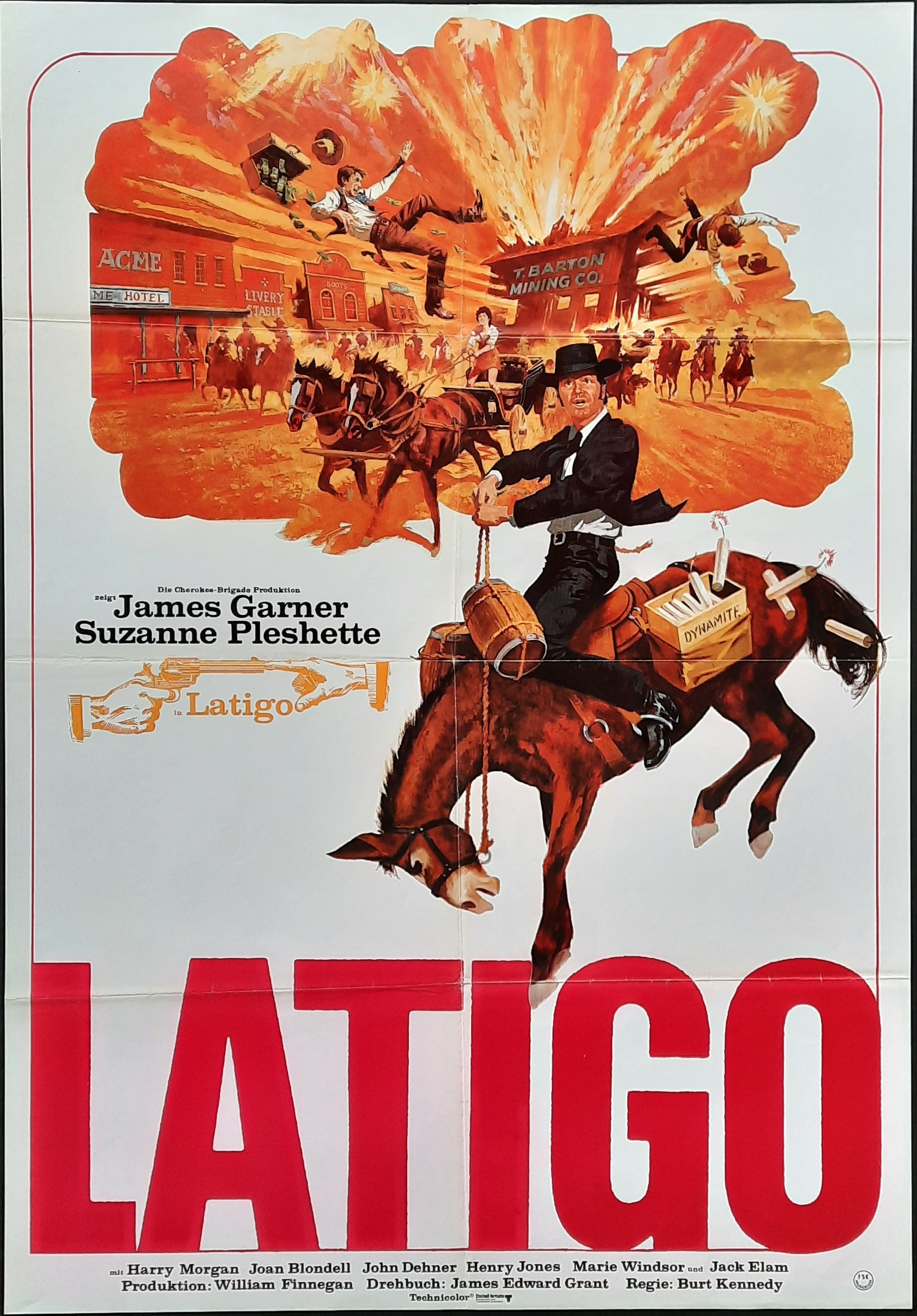 SUPPORT YOUR LOCAL GUNFIGHTER Original Movie Poster 1971 James Garner German 1-Sheet Poster