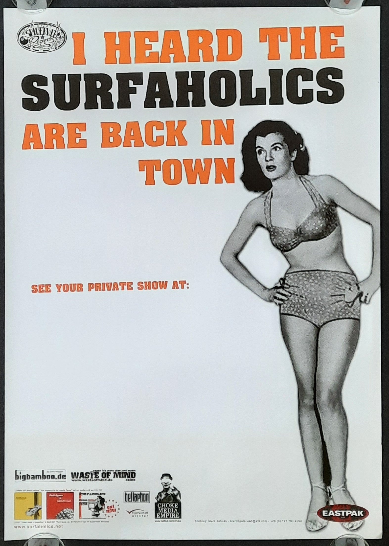 SURFAHOLICS Original Concert Poster 2003 The Sugar Smile Tour  42x59 (17) 1